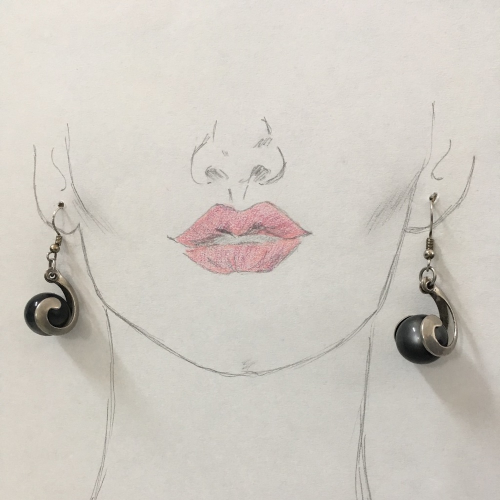 Vintage Swirl Ball Earrings